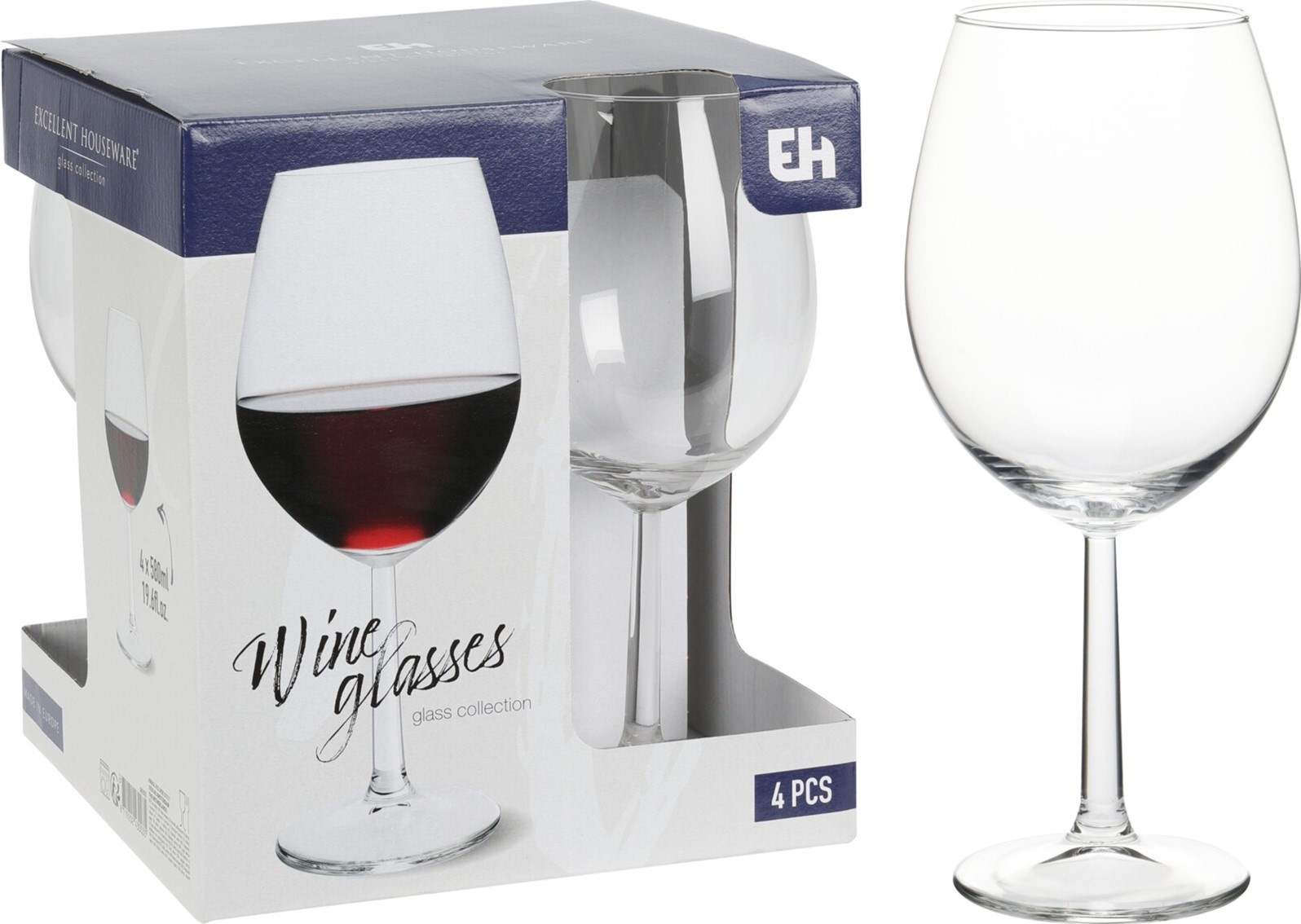 Rode Wijnglas 580ml set a 4 stuks
