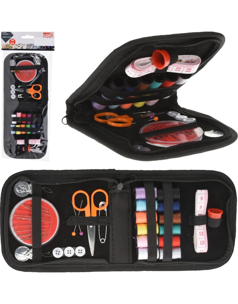 Naaigarnituurset 35 delig in etui 13x2x31,5cm