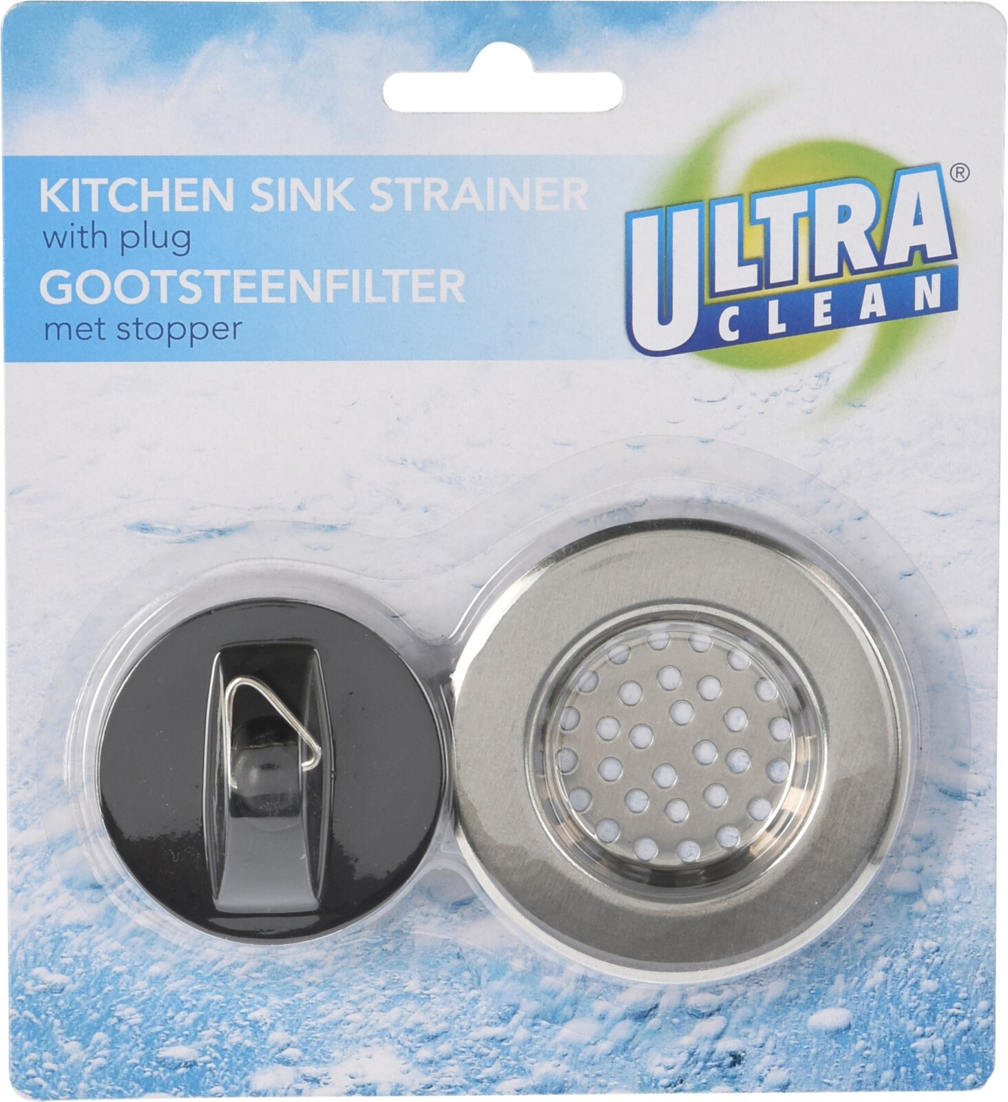 Gootsteenfilter met stopper RVS 65 mm