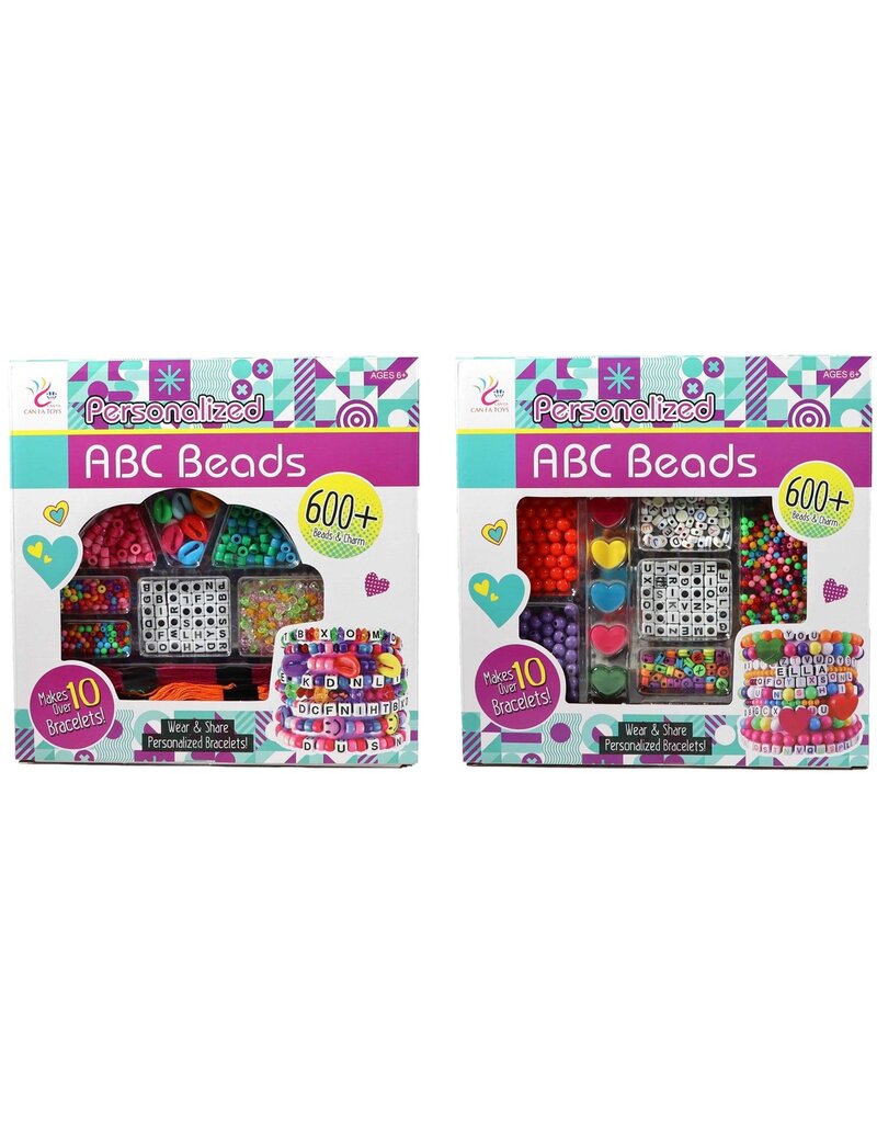 Kralenset ABC Beads 600 delig in doos 23x23x5cm. 2 assorti