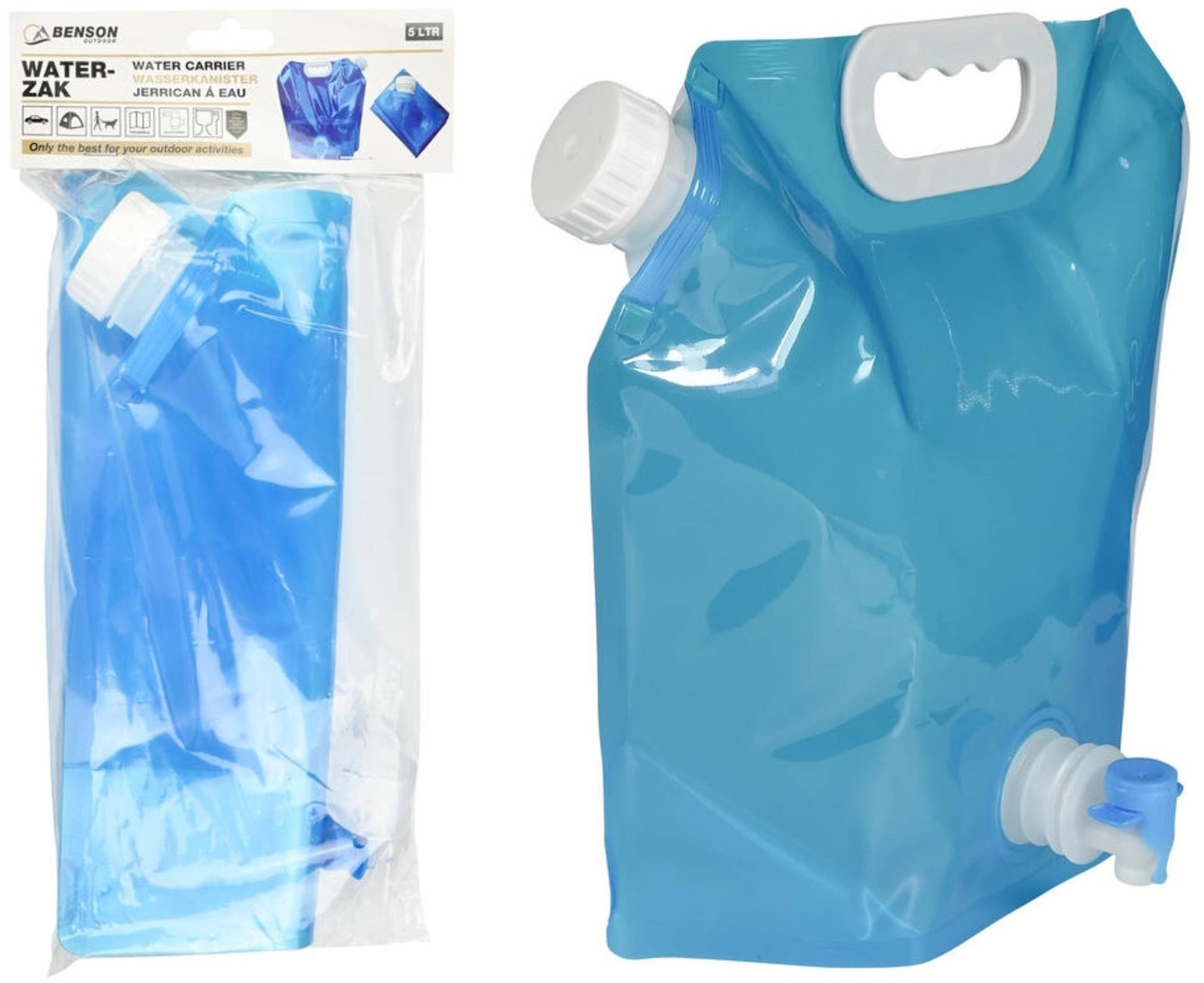 Waterzak Opvouwbaar 5 liter met kraan
