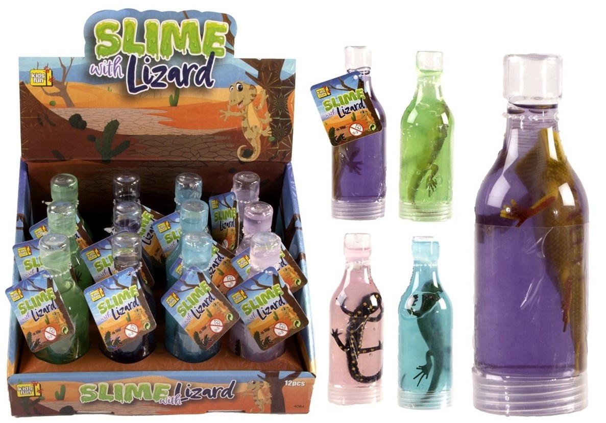 Slime Putty met Lizard inside 110 gram 4 assorti kleur