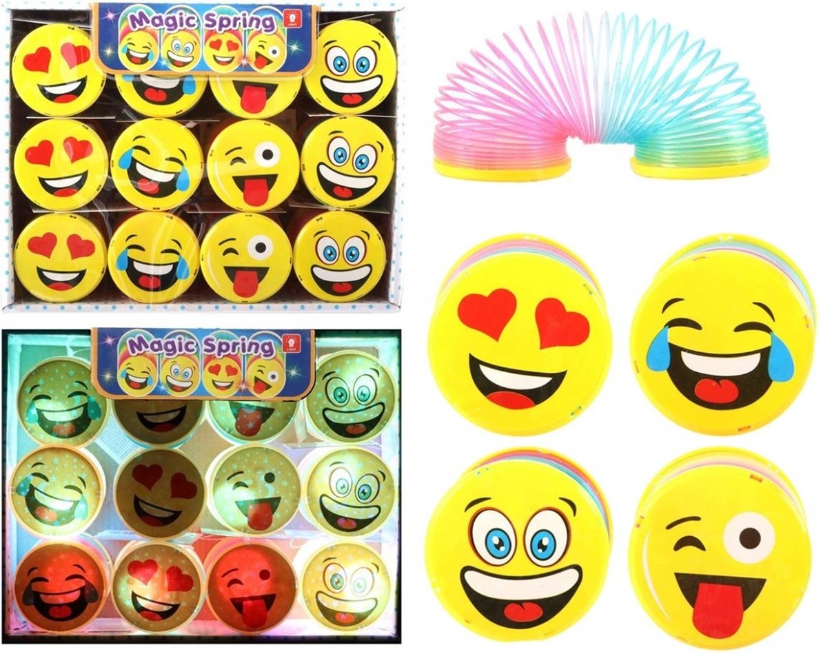 Trapveer Emoji 5,5x6,5cm. met licht 4 assorti design