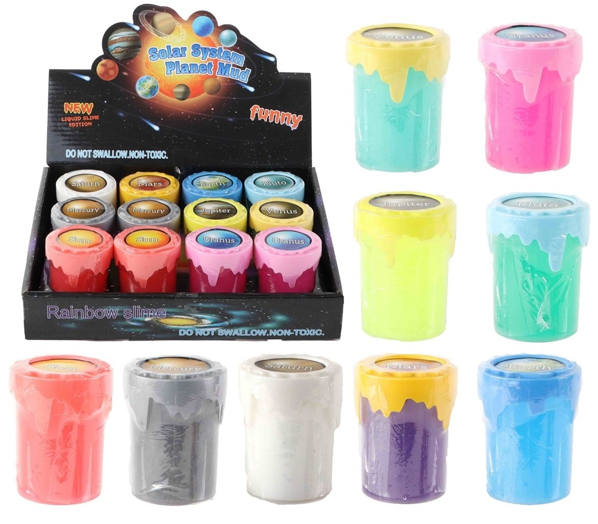 Slime Putty Planeet 70gram 8 assorti kleur