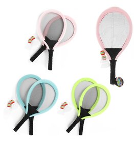 Soft Badmintonset met 2 shuttles 57cm 3 assorti kleur