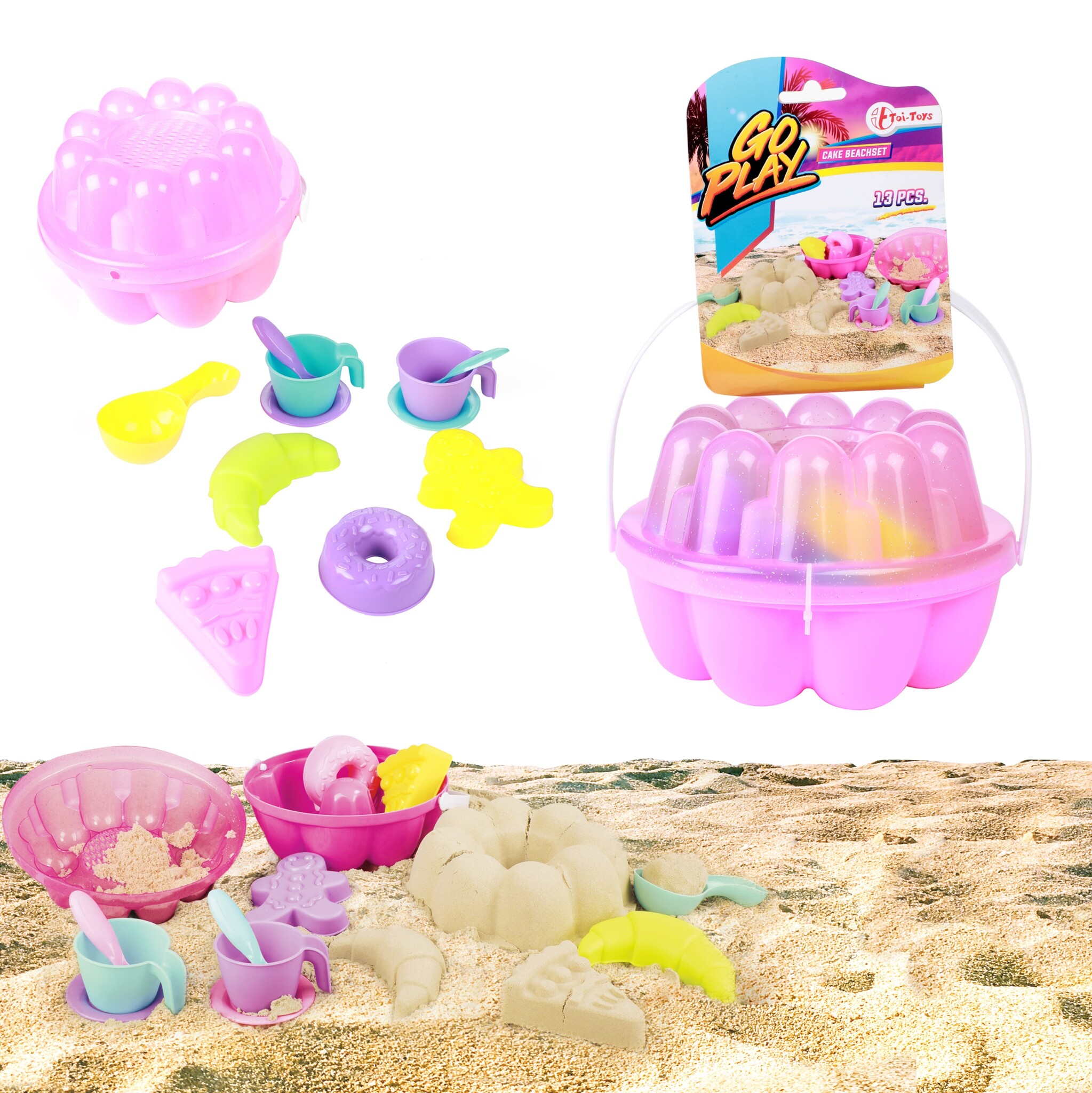 Strandset in Cakevorm 13 delig Ø17x11cm