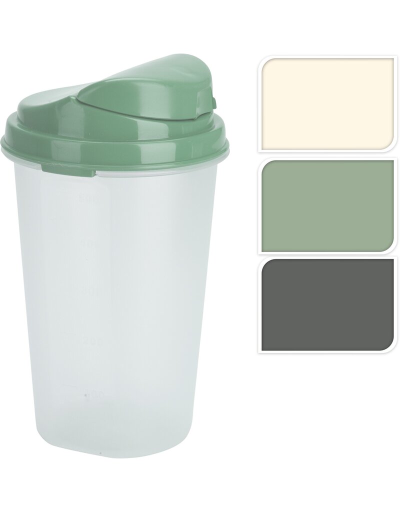 Mengbeker/Shaker met deksel 500ml 3 ass. kleur