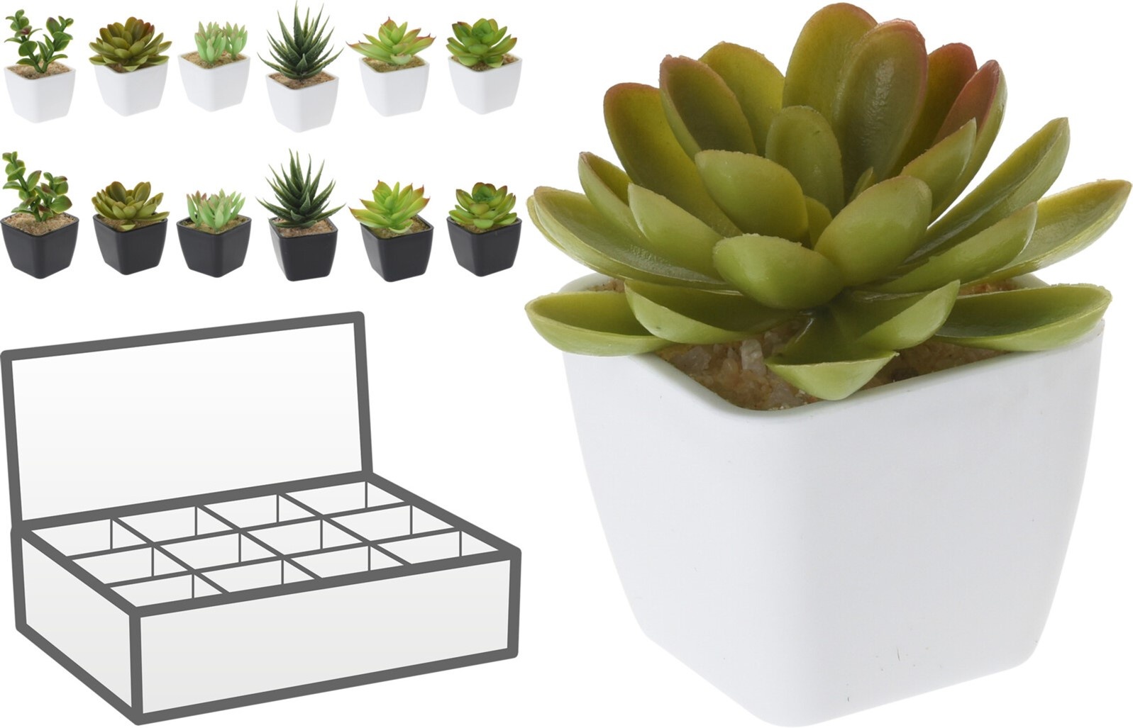 Vetplant Kunst 8cm in PP pot 12 assorti