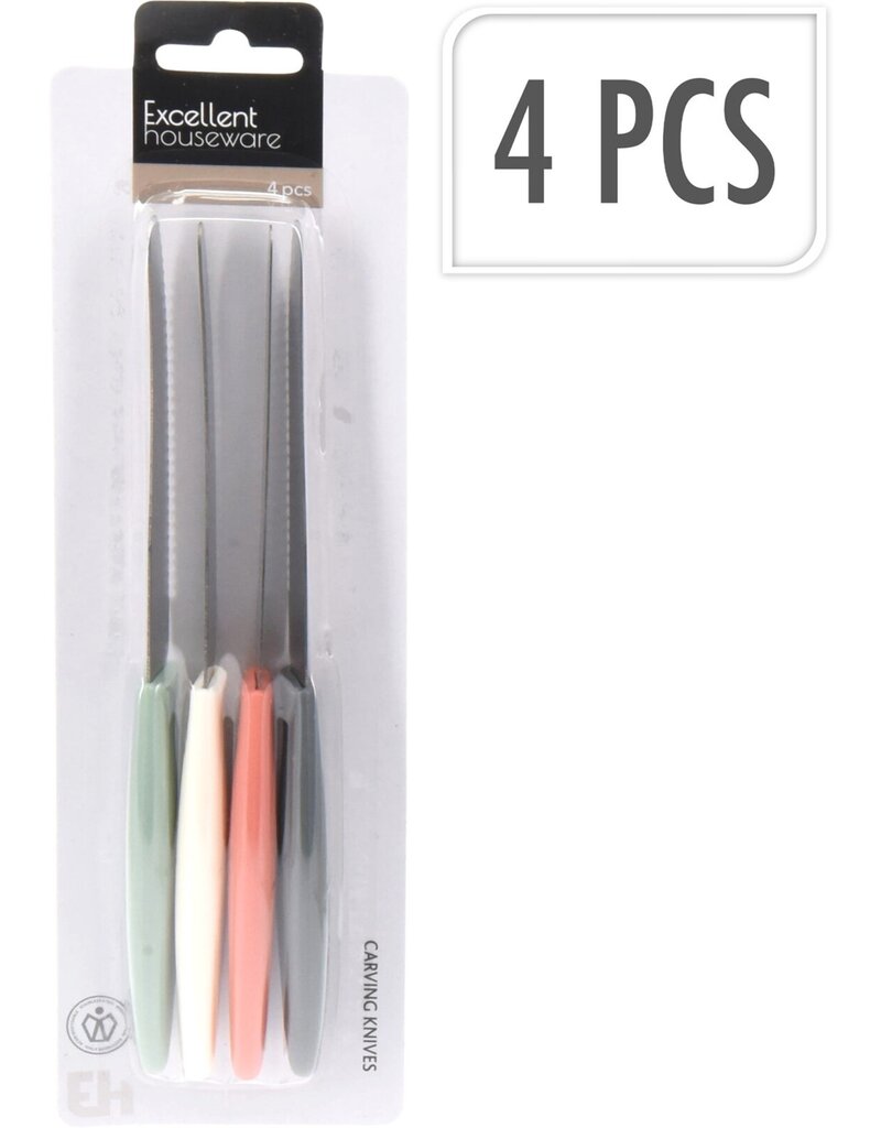 Steakmes/Broodmes RVS 20,5cm set van 4 stuks