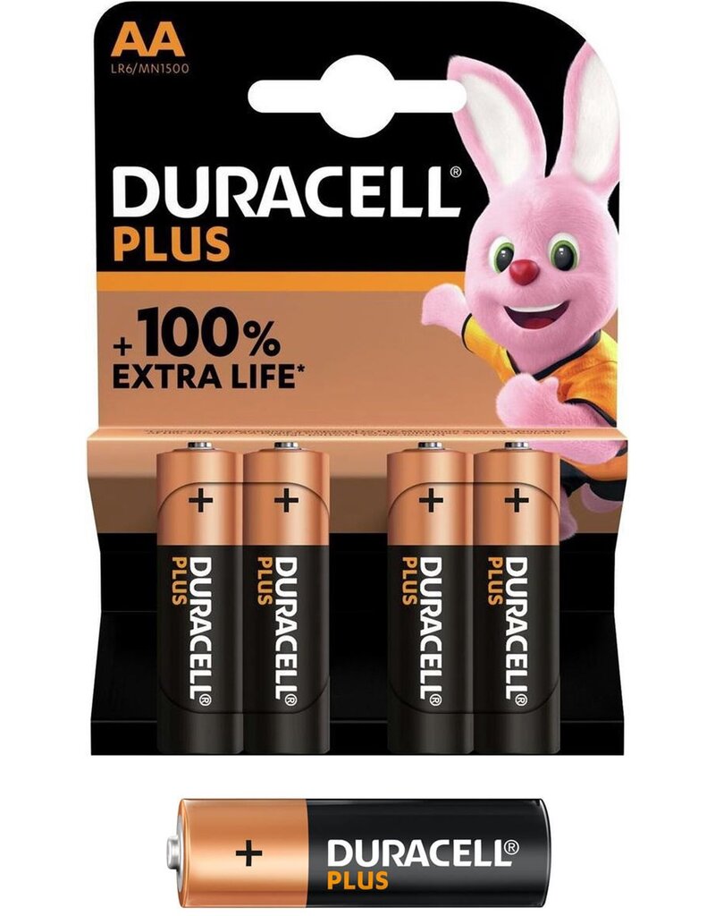 Duracell Batterij Plus 4xAA Alkaline 100%  LR6