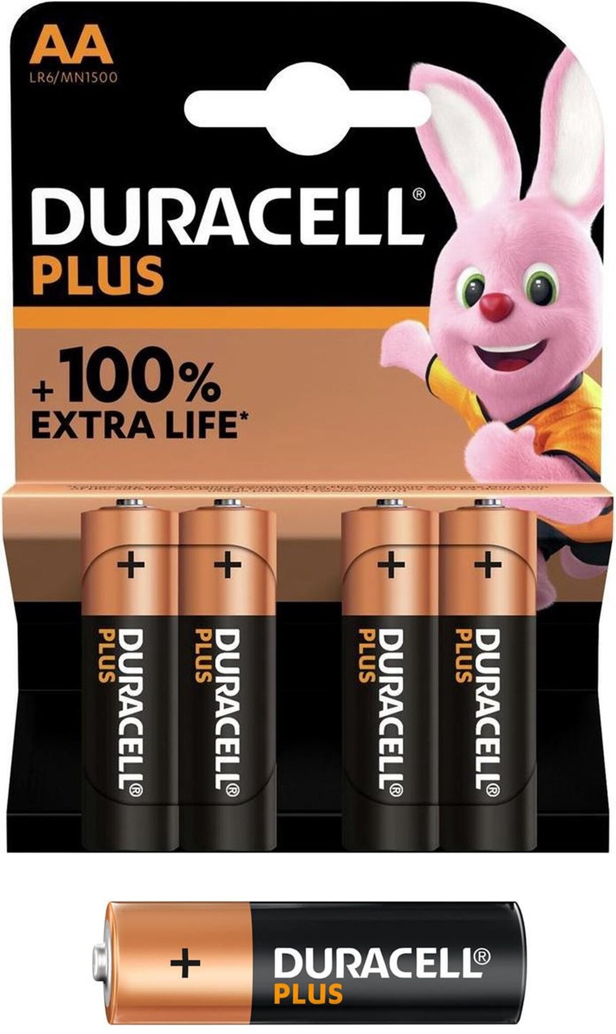 Duracell Batterij Plus Power Boost 4xAA Alkaline 100% LR6
