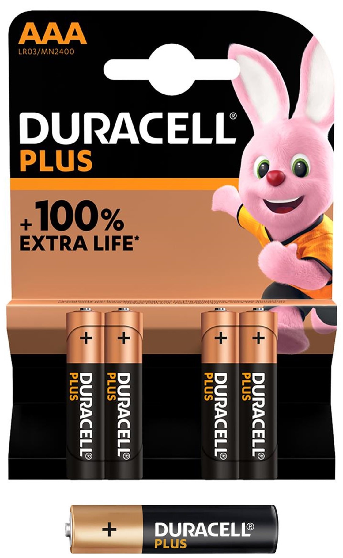Duracell Batterij Plus Power Boost 4xAAA Alkaline 100% LR03