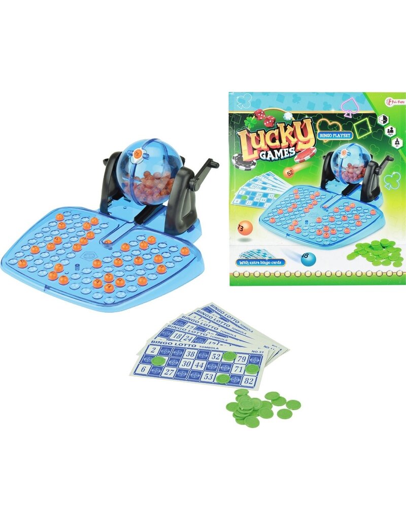 Bingo Speelset ballenmachine + speelkaarten en fiches