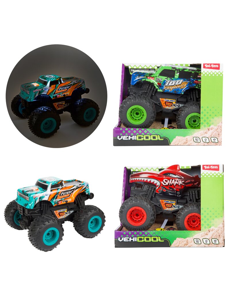 Monster Truck 18,5x15,5x13cm met licht en geluid 3 assorti