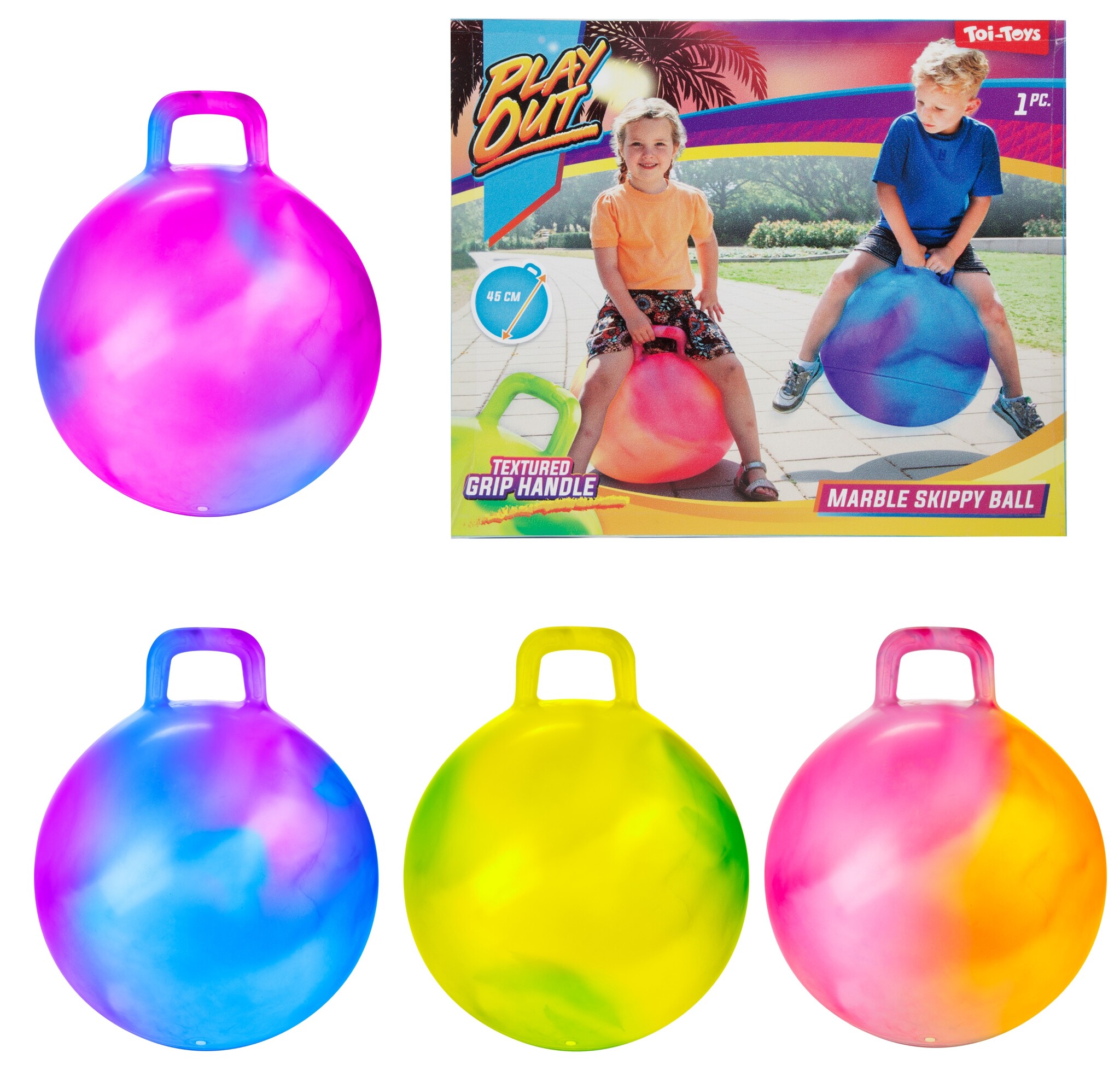 Skippybal Marble 45cm 4 assorti kleur