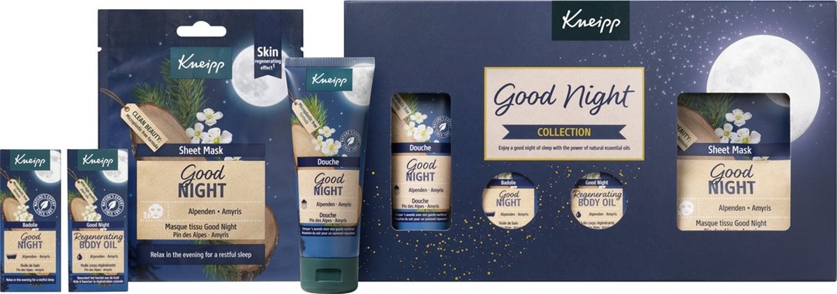 Kneipp GoodNight Gifset;douche75ml,badolie20ml,bodyolie20ml