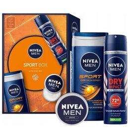 Nivea Men Sport Giftset;Douche 200ml, Deo 150ml & crème 30ml