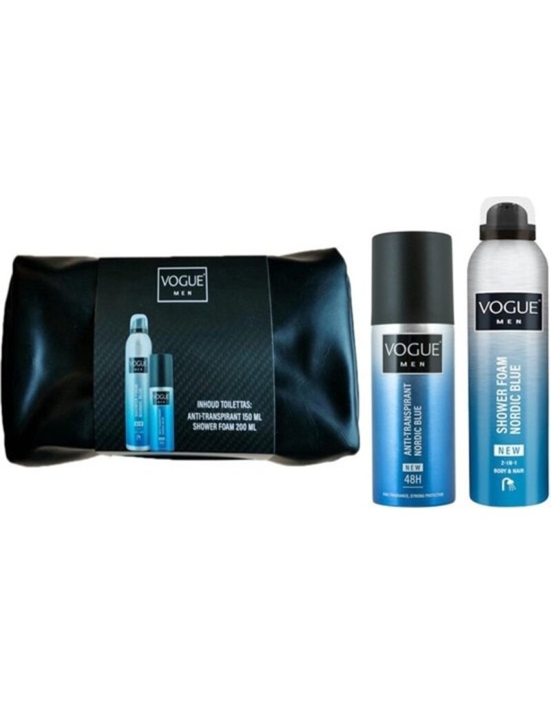 Vogue Nordic Blue Giftset; Douchefoam200ml & Deo 150ml + tas