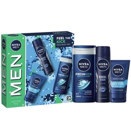 Nivea Men Giftset; douche250ml + deospray150ml+facewash100ml