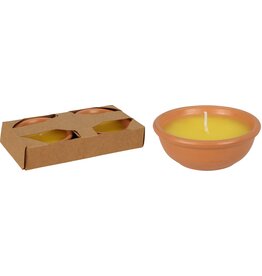 Citronella kaars in terracota pot set van 2 stuks