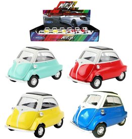 DieCast BMW Isetta 9cm 4 assorti kleur