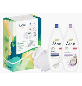 Dove Giftset Blissfully Relaxing; 2x Douche 225ml + Spons