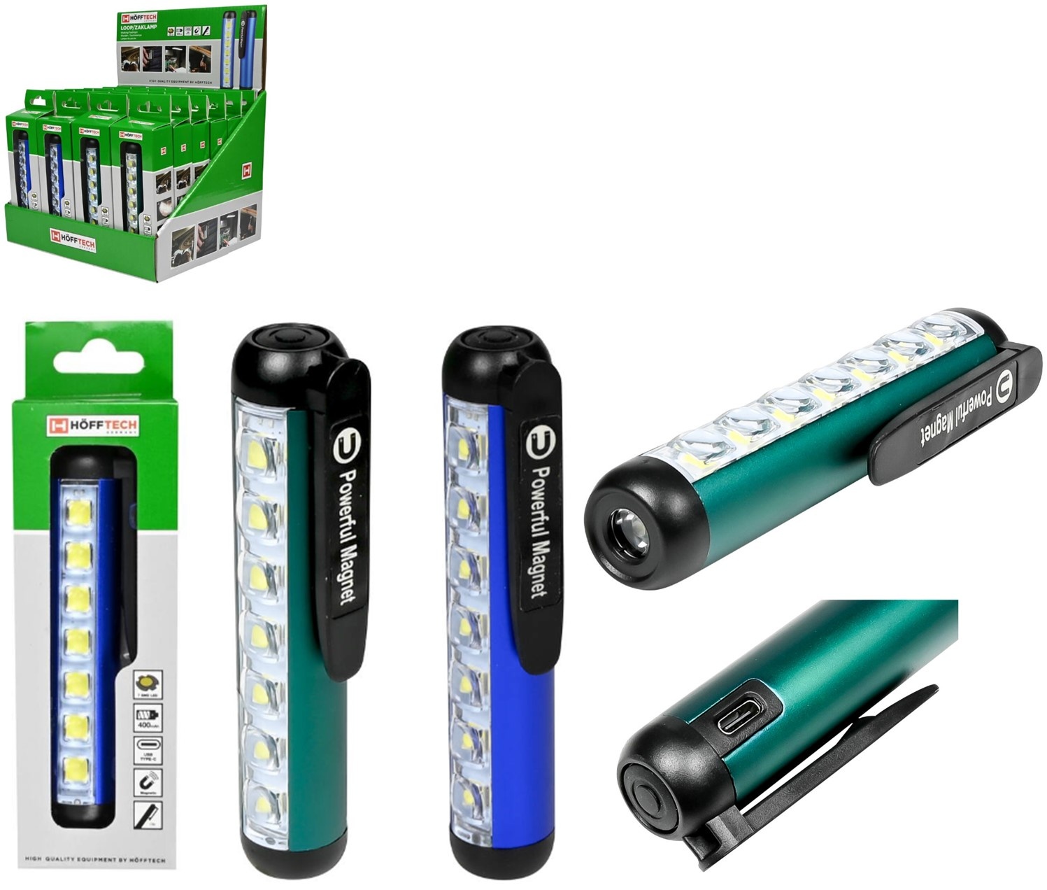 Loop/Zaklamp Compact met magneetklip 2 assorti kleur