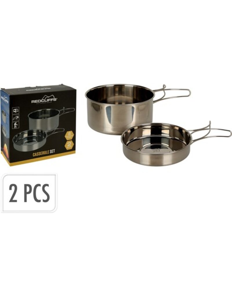 Pannenset RVS set van 2 stuks 400ml en 850ml