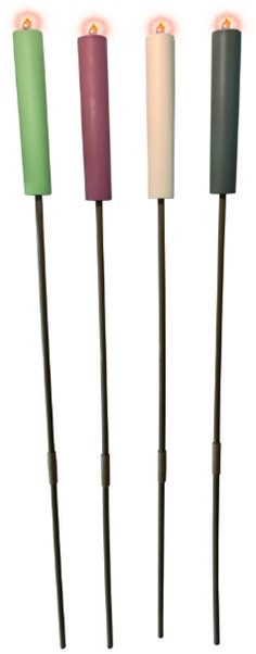 Tuinlamp Fakkel Solar 97,5cm Kunststof 4 assorti kleur