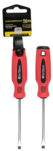 Schroevendraaier Plat 5 x 100 Rood/Zwart Cr-V