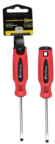 Schroevendraaier Plat 6 x 100 Rood/Zwart Cr-V