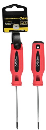 Schroevendraaier Pozi PZ0 x 75 Rood/Zwart Cr-V