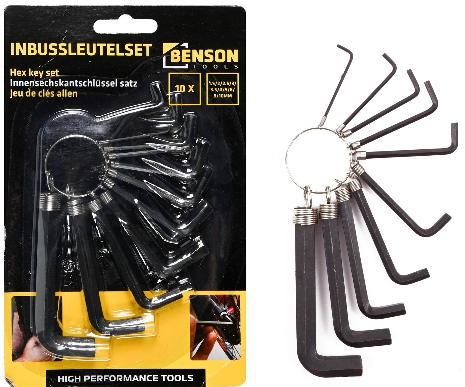 Inbussleutelset 1.5 t/m 10mm 10 delig