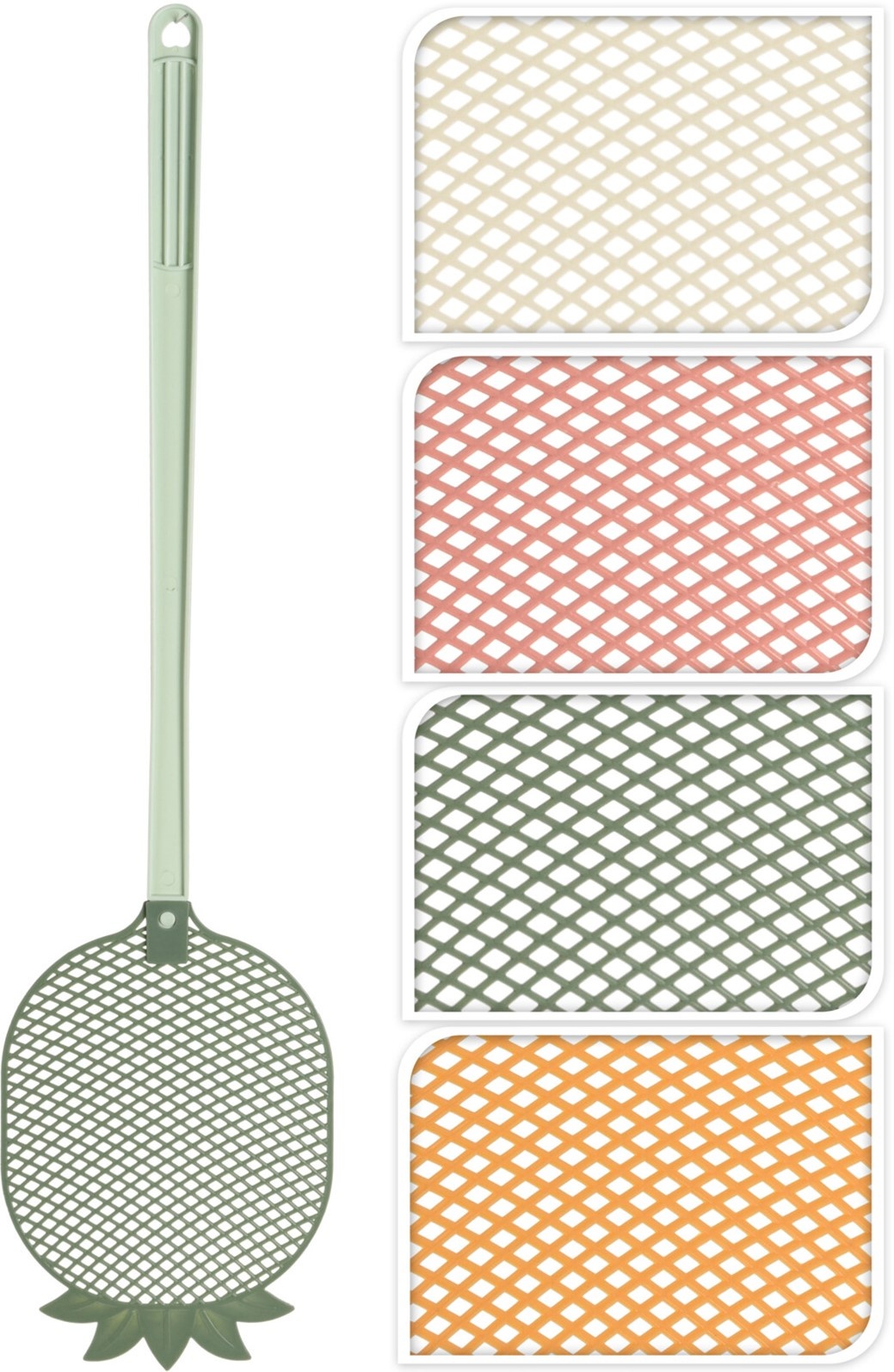 Vliegenmepper 57cm Ananas Design 4 assorti kleur