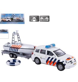 DieCast Mitsubishi Politie Auto met Politie Boot 27cm