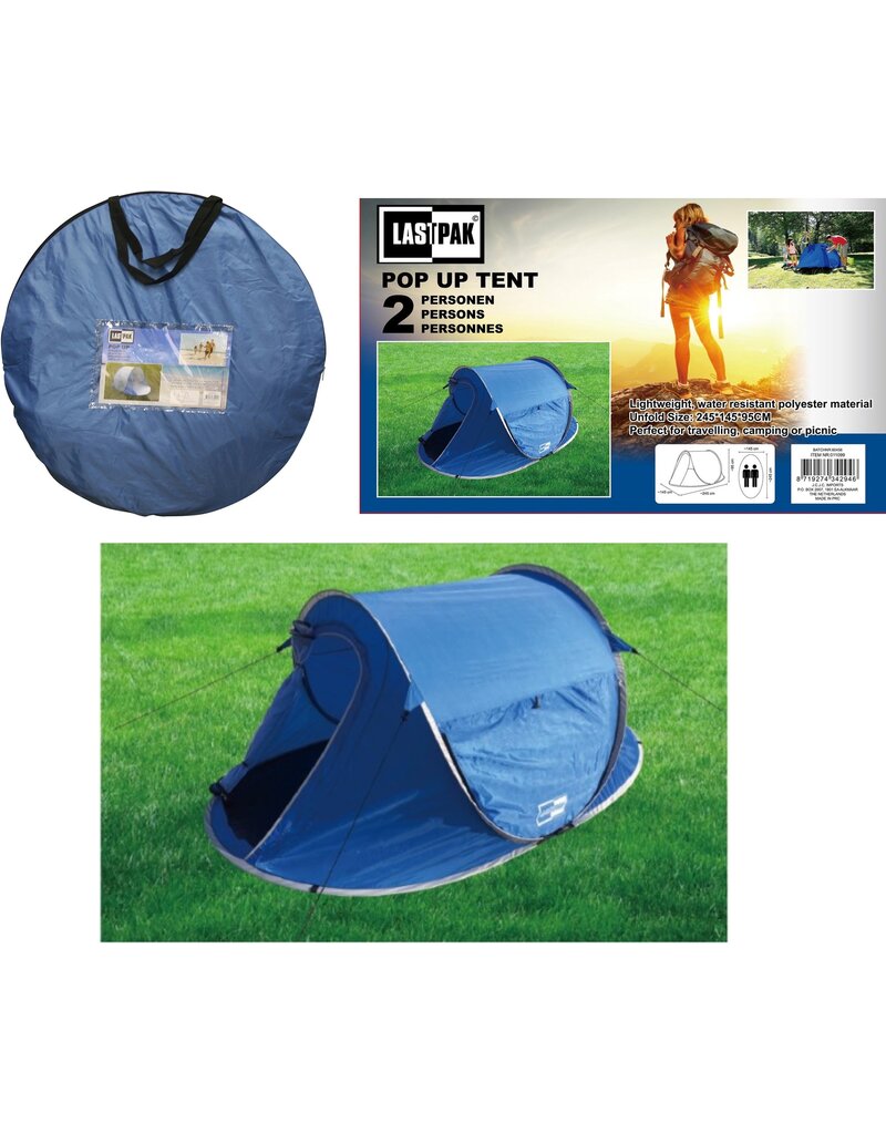 Pop-Up Tent 245x145x95 cm Waterdicht & UV Beschermd 2 pers.