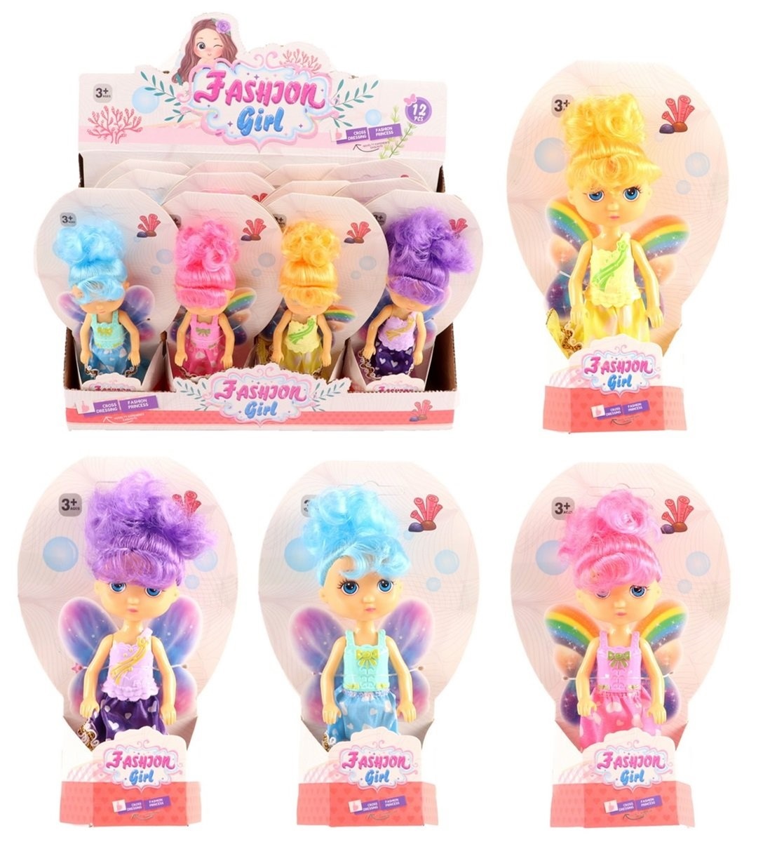 Pop met Vleugels 15cm 4 assorti kleur