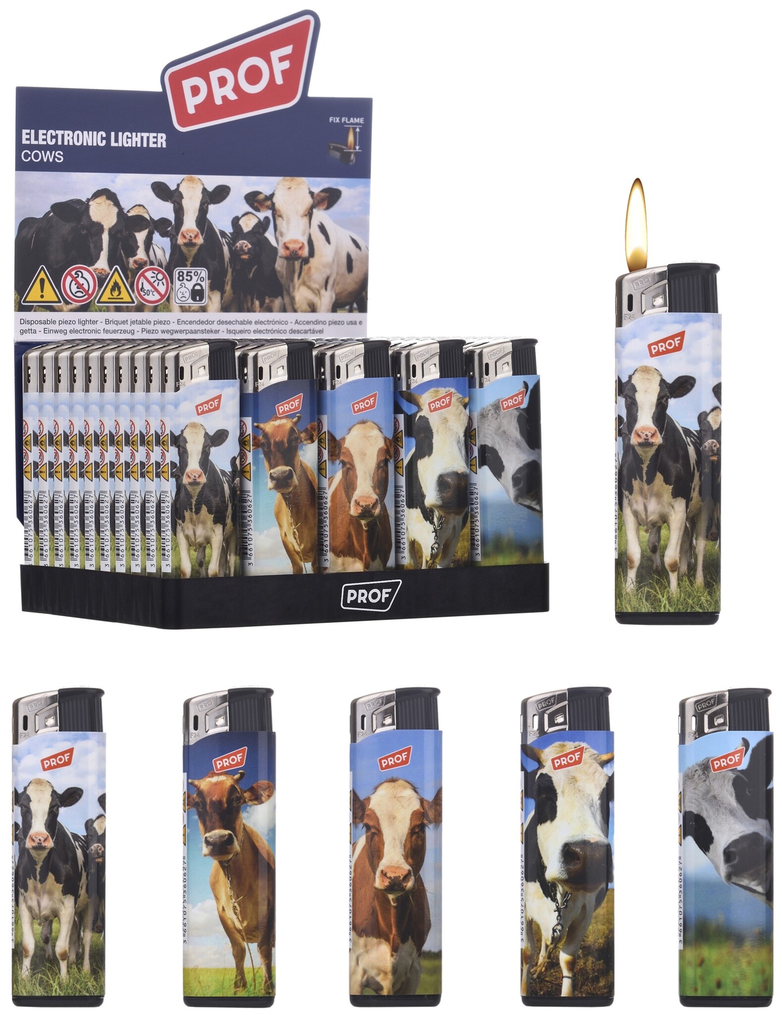 Prof Aansteker Fixflame Koeien 5 assorti design
