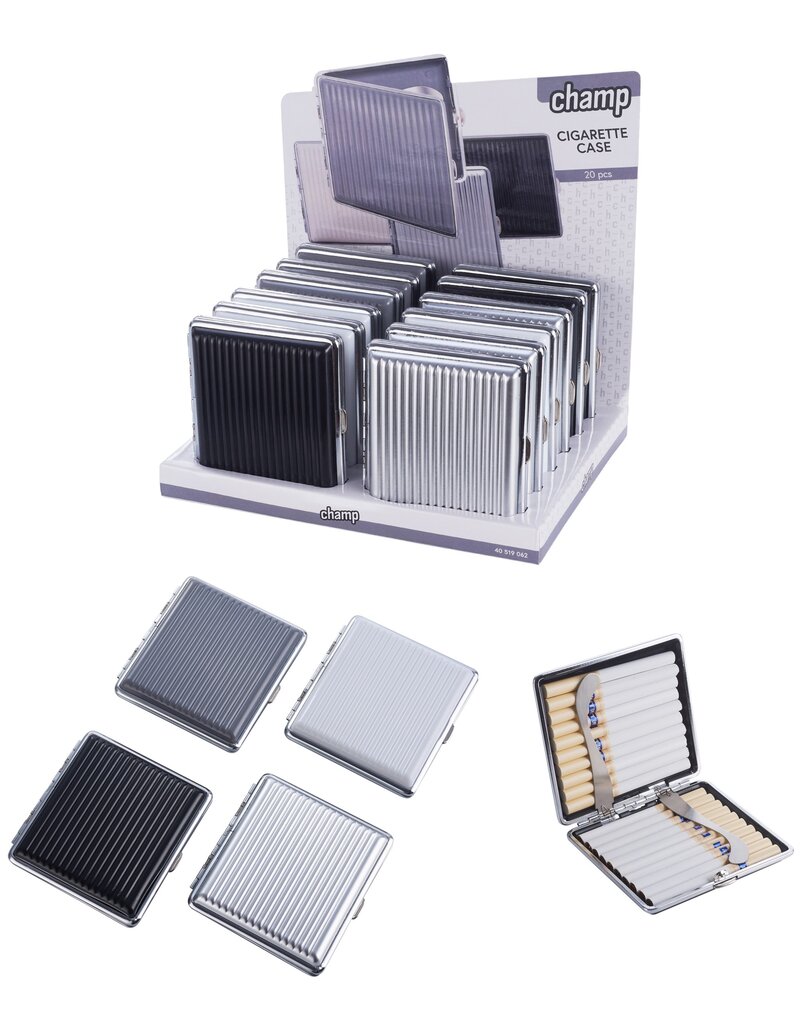 Sigarettenhouder 9.5x10x2cm voor 20 sigaretten 4 ass. kleur