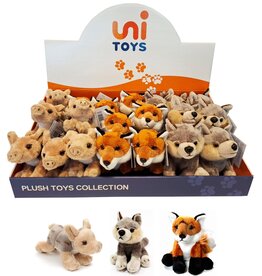 Pluche Baby Wild Zwijn, Wolf of Vos 15cm