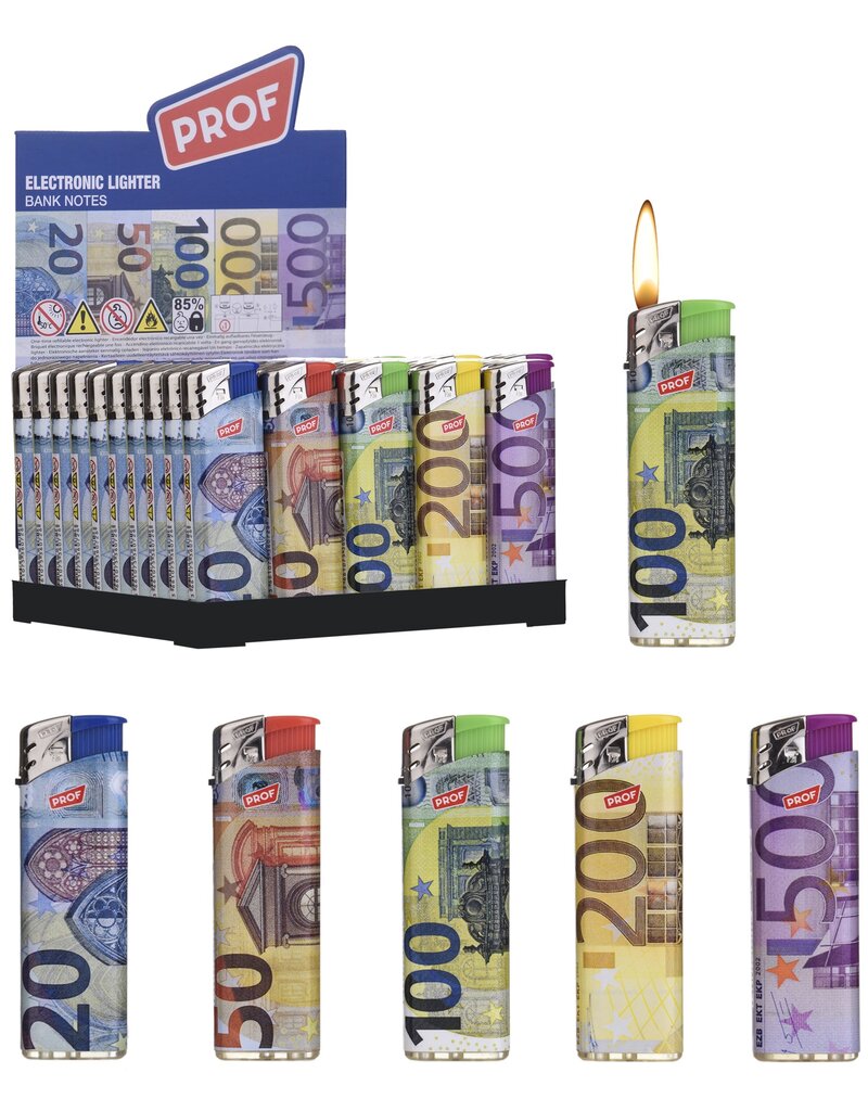 Prof Aansteker Euro Bankbiljetten 5 assorti design