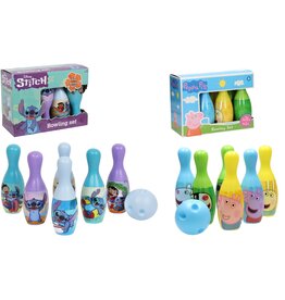 Bowlingset Stitch&Lilo of Peppa Pig 7-delig wbox26x12x18cm