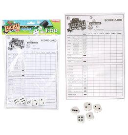 Dobbelspel XXL Scoreblok 28x20cm met 5 dobbelstenen