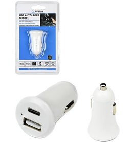 Auto Oplader USB-A + USB Type-C 3A 12-24V