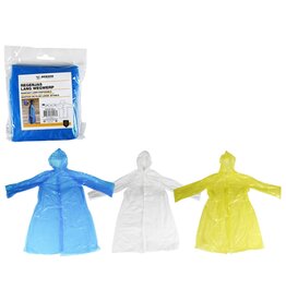 Regenjas Lang Wegwerp One Size 120cm 3 ass kleur