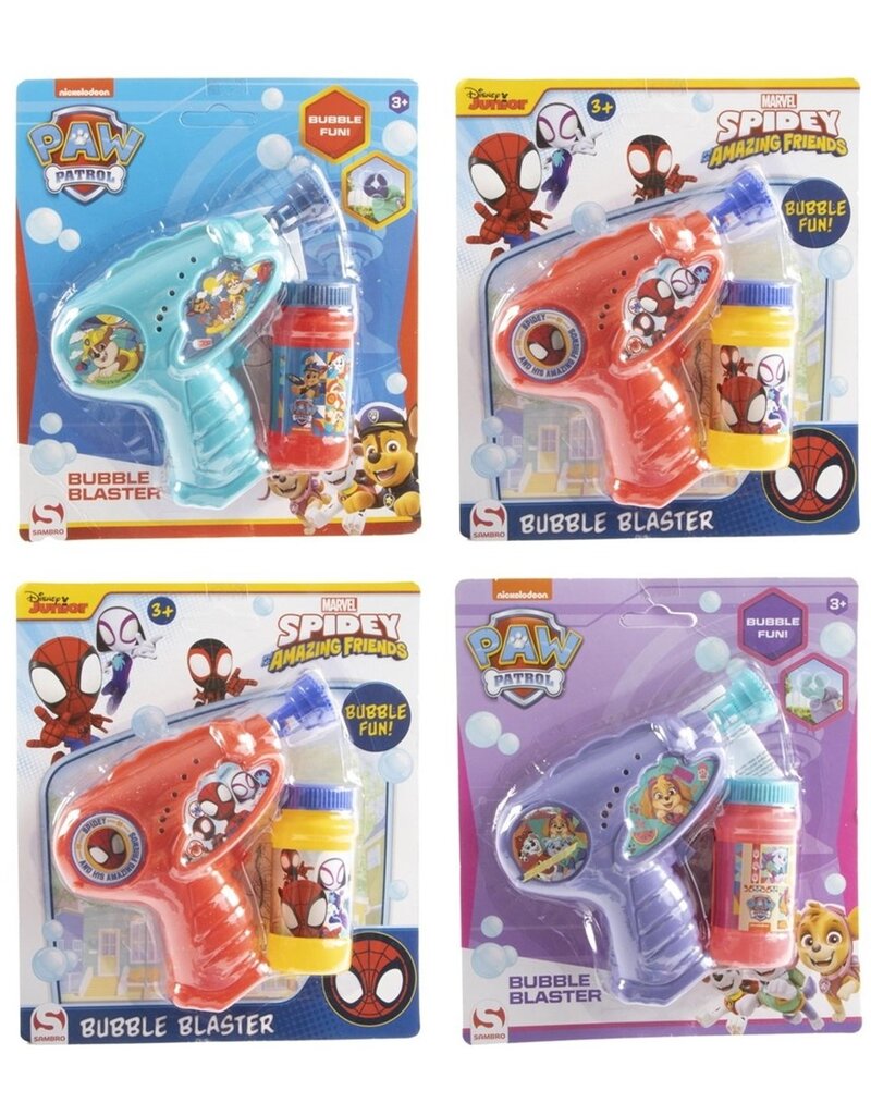 Bubble Blaster Paw Patrol & Spidey and Friends 4 assorti