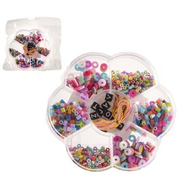 Kralenset 10x10cm in pvc box mix color
