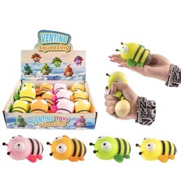 Squeeze Bij 9 cm met poeder 4 assorti kleur