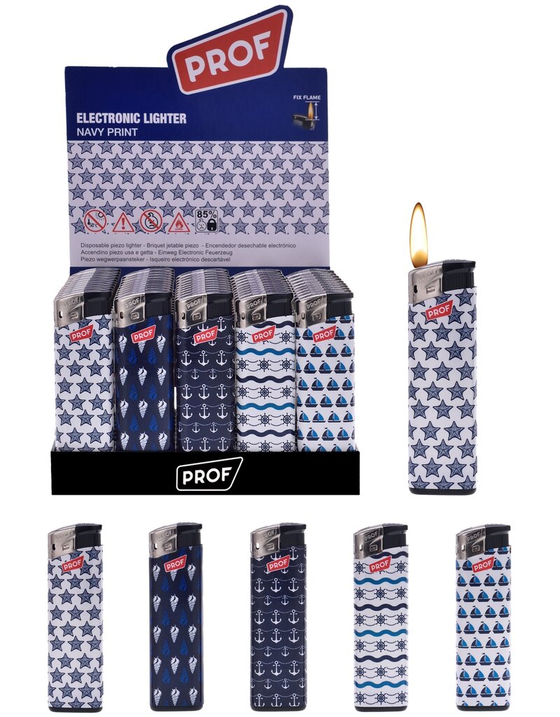 Prof  Elektronische Aansteker Navyprint 5 assorti design