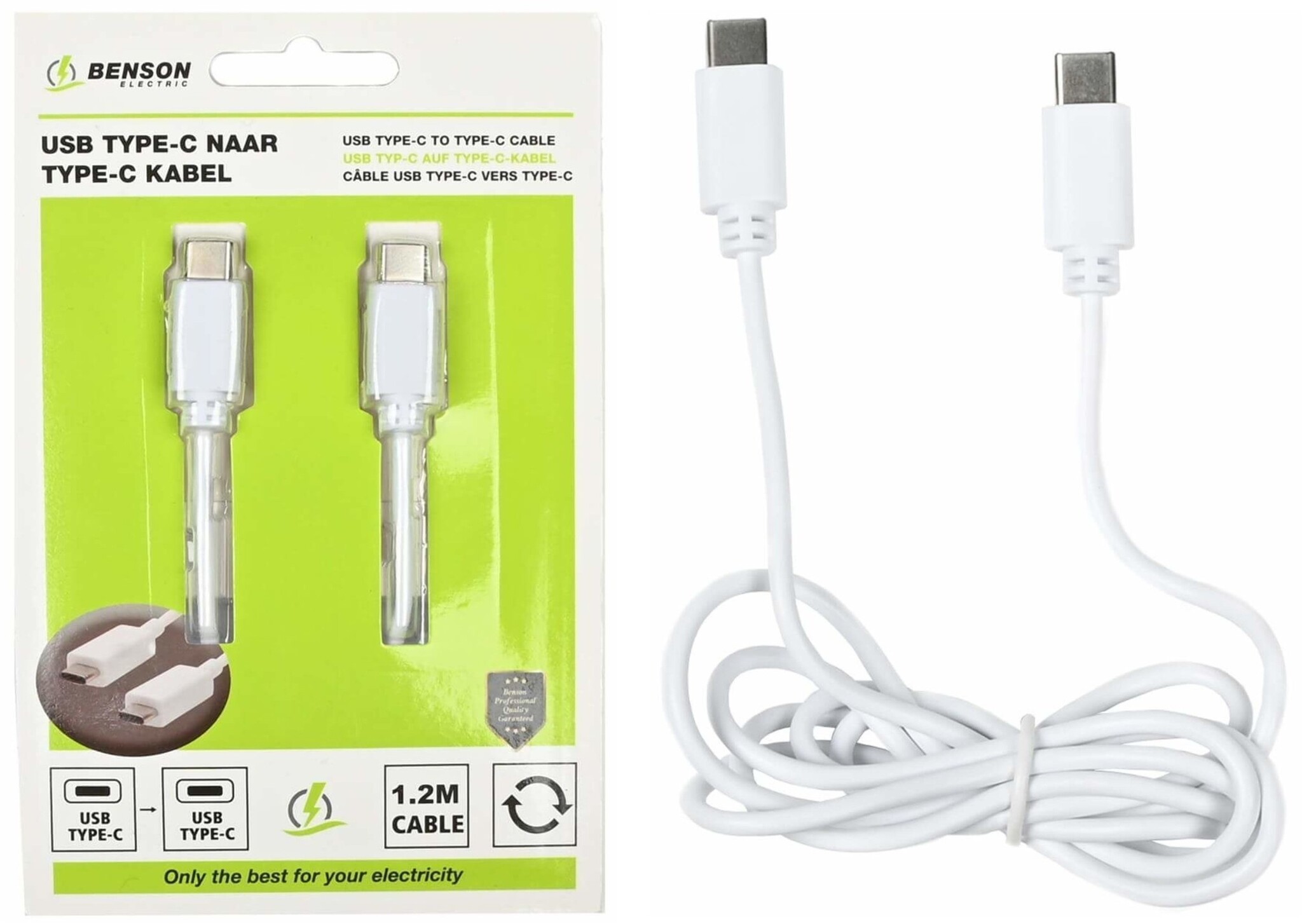 Oplaadkabel USB Type-C naar Type-C 1,2 meter